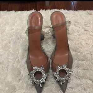 AMINA MUADDI

Gray Begum Glass Sling Heels